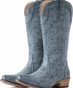 Blue Haze Mid Calf Fashion Cowgirl Boots VA10