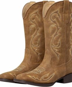 Brown Western Embroidered Boots VA8