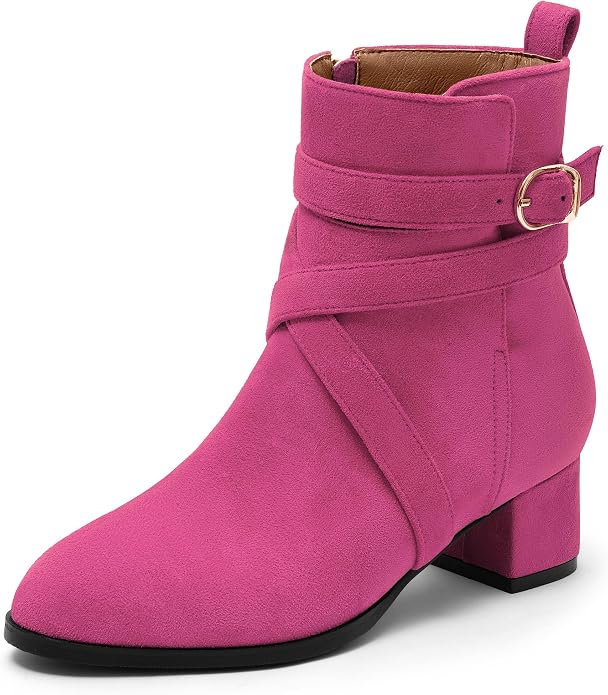 Pinky Chunky Heel Ankle Boots VA16