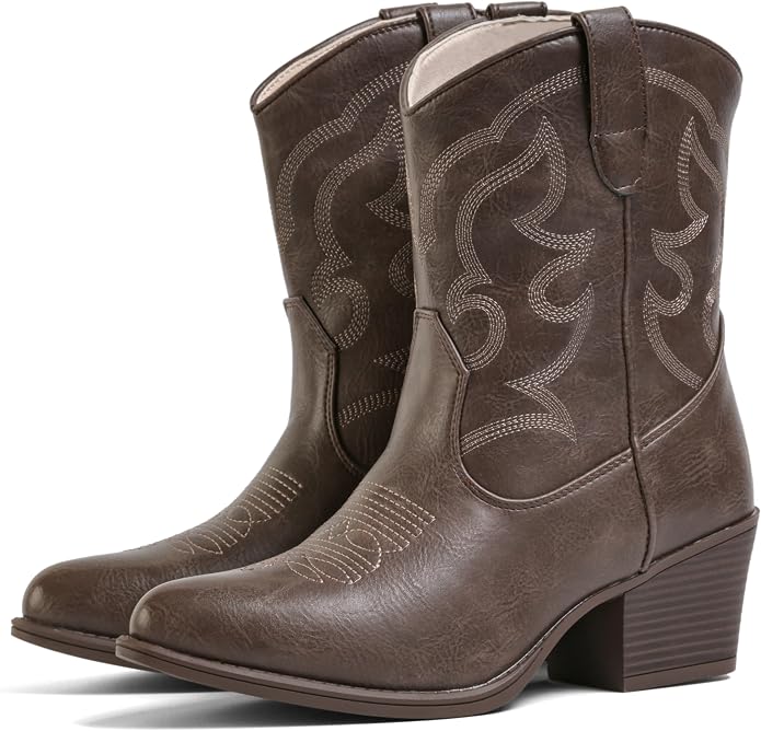 Vintage Suede Ankle Western Cowgirl Boots VA6