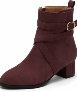 Women's Burgundy Ankle Boots VA13