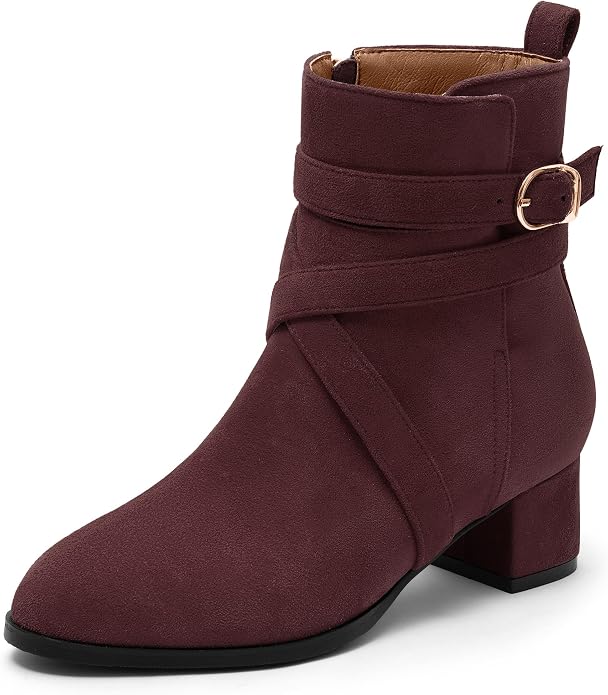 Women's Burgundy Ankle Boots VA13